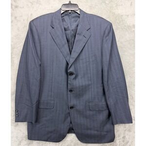 Corneliani Men's Blazer 54R Navy Striped 100% Virgin‎ Wool 3-Button